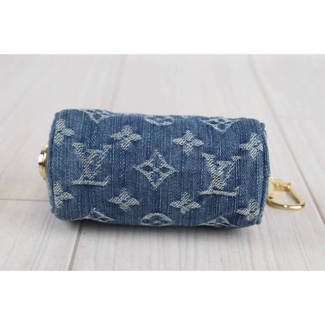 LOUIS VUITTON Monogram Denim Truth Speedy PM Mini Pouch Blue