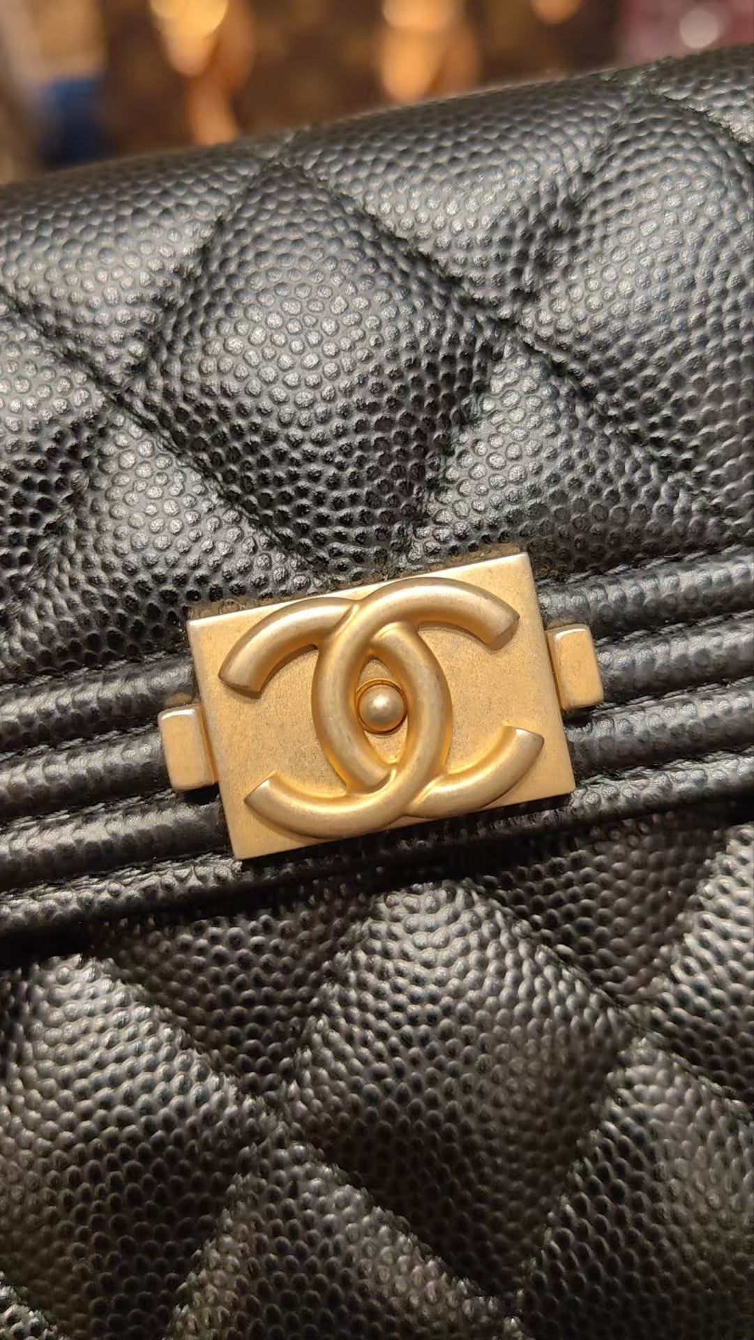 CHANEL Leboy Caviar Skin Black Wallet