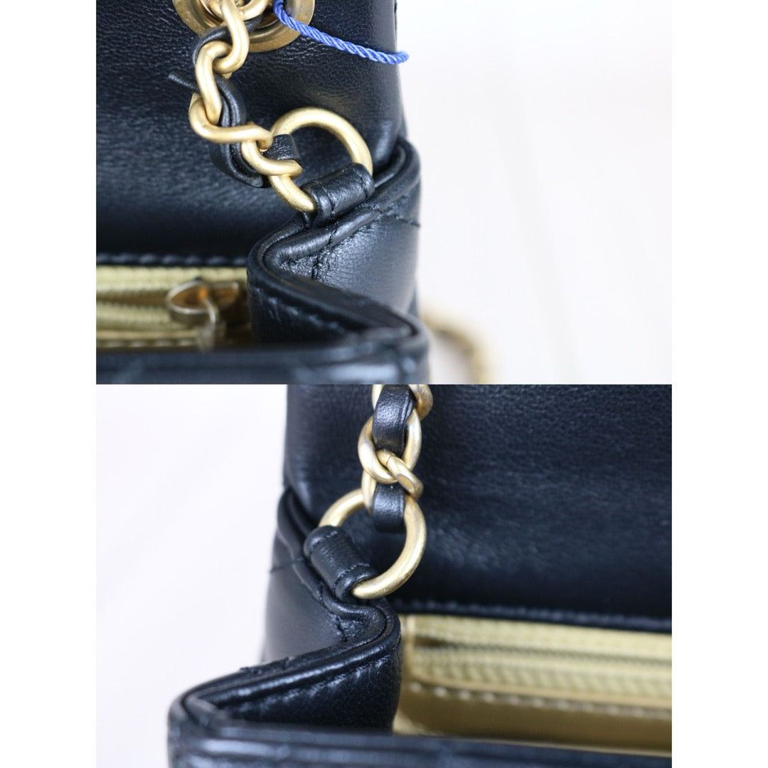 Very Good ( Rank A)｜ CHANEL  Matrasse Chain Lamb Skin 17 Flap Shoulder Bag Black IC Chips Model ｜W25110607