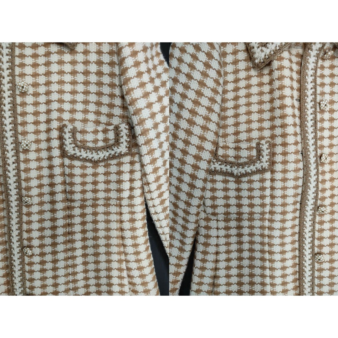 Very Good ( Rank A) ｜ CHANEL 00A Wool Houndstooth Coat 40 size  ｜W25102107