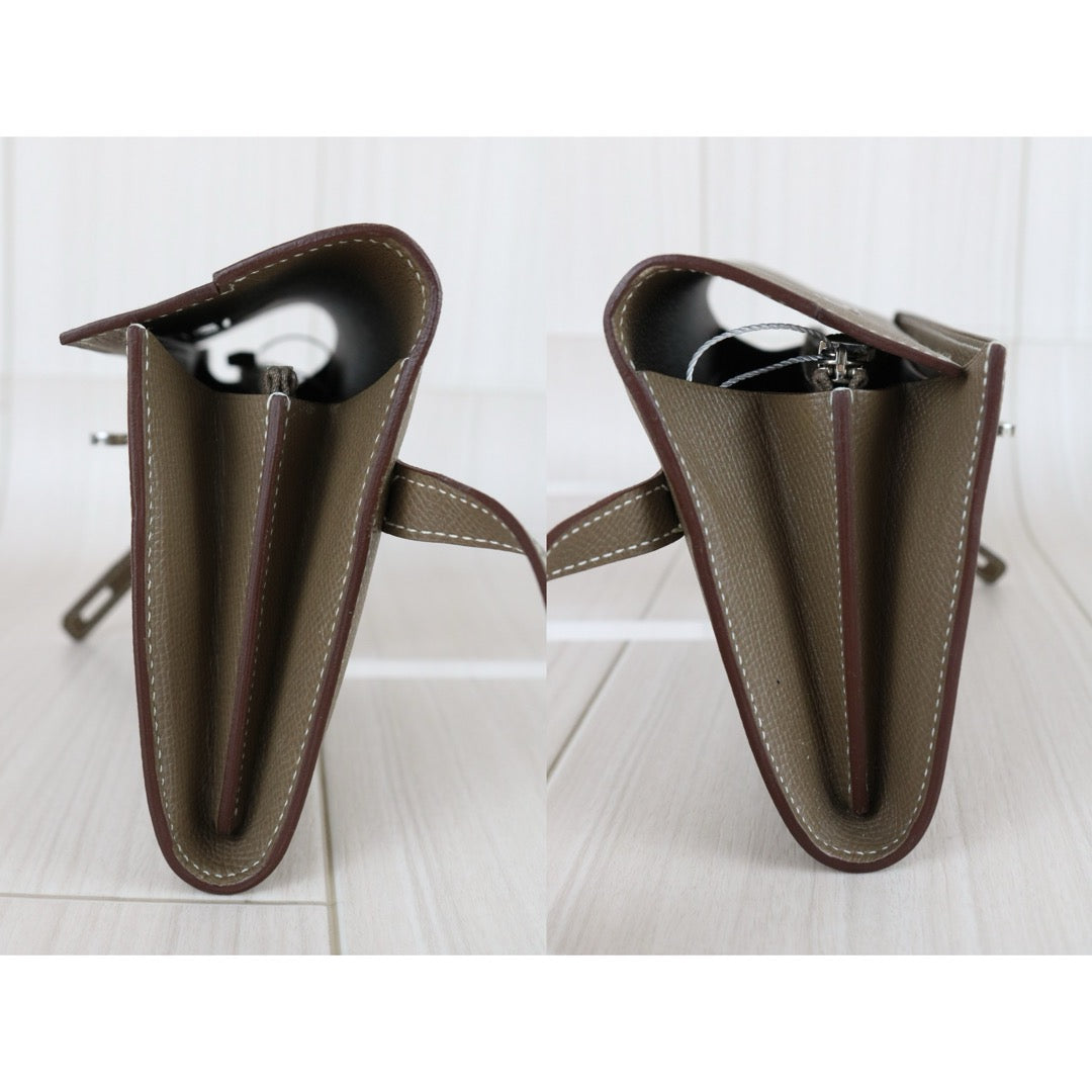 Very Good ( Rank A)｜ HERMES Epsom Kelly Wallet Gray □R Stamp Made In 2014 Year｜W25060311