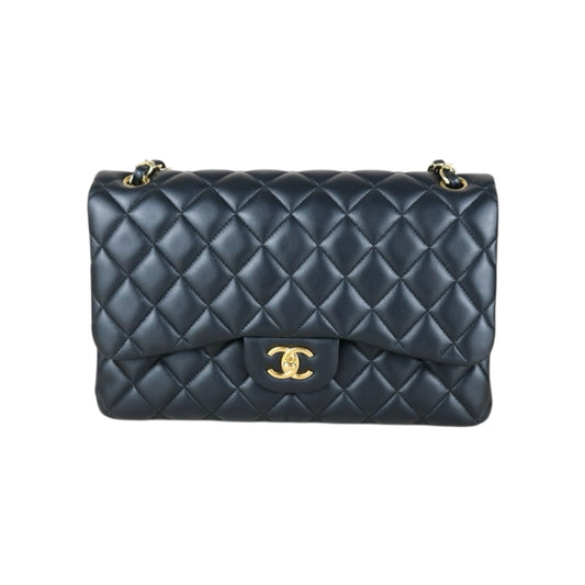 Very Good ( Rank A)｜ CHANEL Matrasse Chain Lamb Skin Jumbo Black  Made In 2014 Year｜S25092401