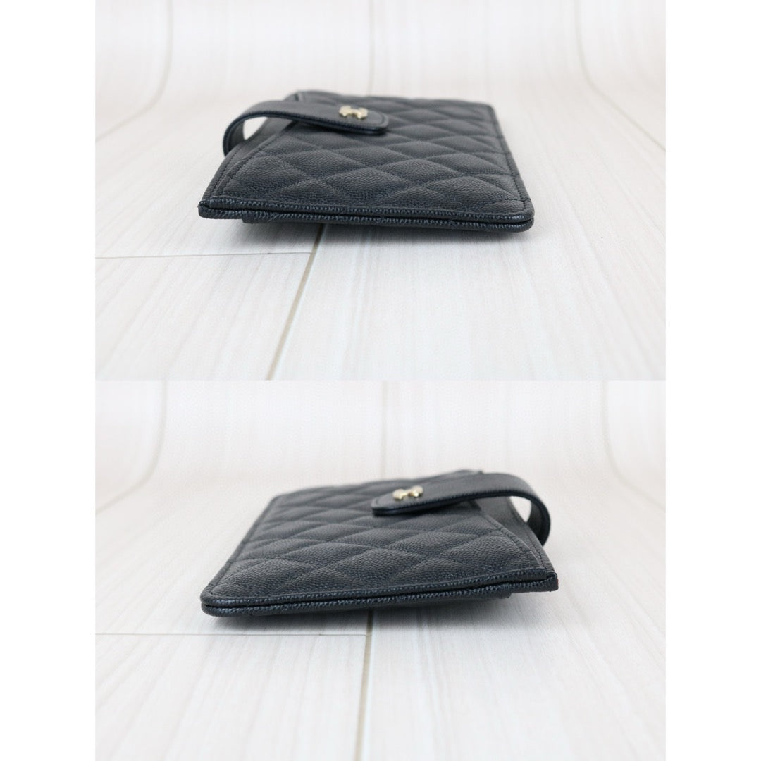 Very Good ( Rank A)｜Chanel Caviar Skin Black  Long Wallet Made In 2019Year ｜X25050601