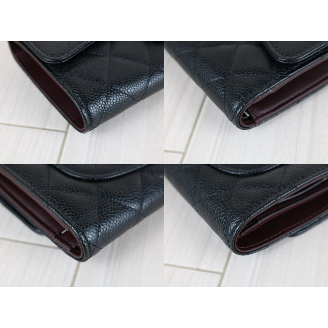 Excellent（Rank SA）｜Full Set CHANEL Caviar Skin Black Long Wallet Made In 2014- 2015Year｜X25092701