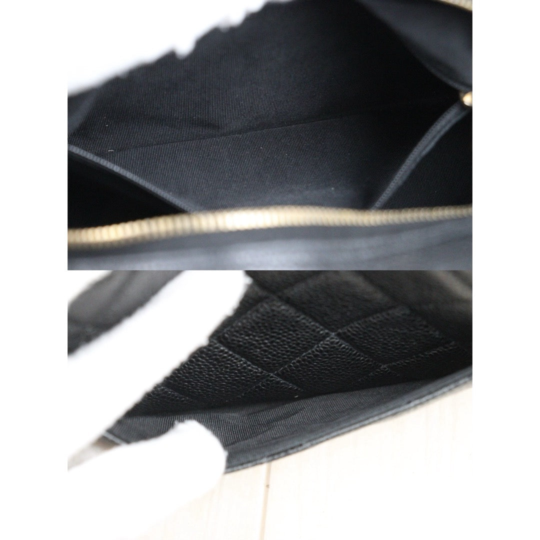 Good ( Rank AB)｜ CHANEL Caviar Skin Leather Calf Leather Bowling Hand Bag Black Made In 2005～2006 Year｜A25091201