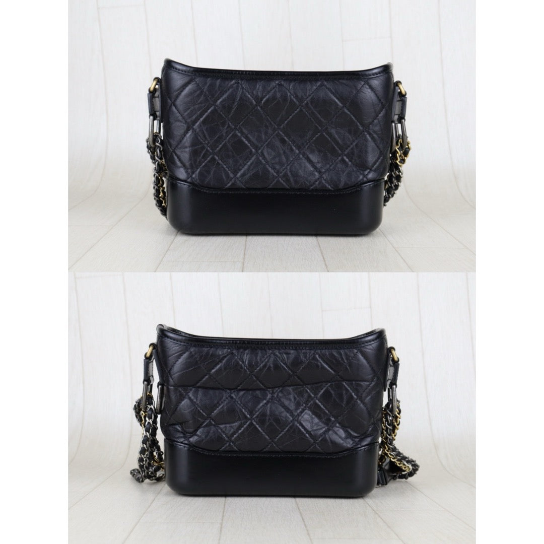 Very Good ( Rank A) ｜CHANEL PM Gabrielle Aged Calfskin Shoulder Bag Black Made in 2018 Year｜S25061201