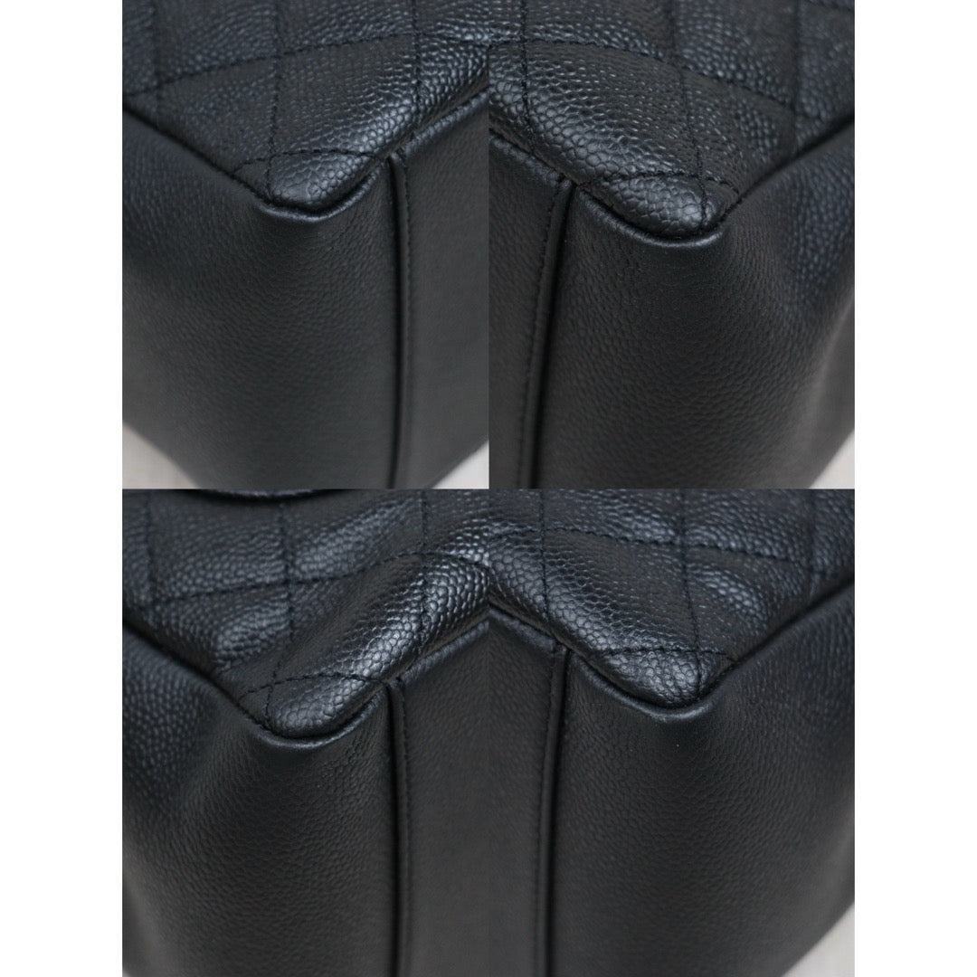 Very Good ( Rank A) ｜ CHANEL Caviar Skin Matrasse Chain GST Tote Bag  Black  Made In 2013-2014Year｜S26020104