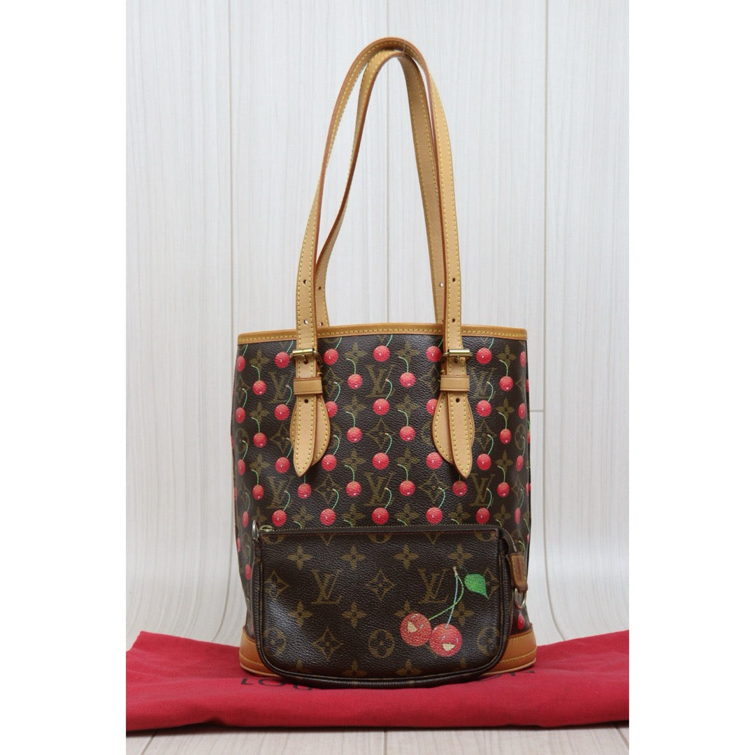 Good ( Rank AB)｜ LV Takashi Murakam Cherry Monogram Petit Bucket PM Tote Bag With Pouch｜S26030910