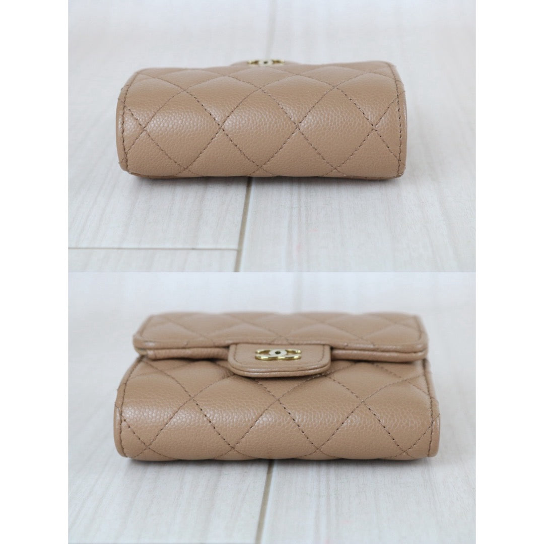 Include Entrupy Certificate of Authenticity｜Good ( Rank AB)｜Chanel Caviar Skin Nude Brown  Wallet IC Chips Model ｜S26072535