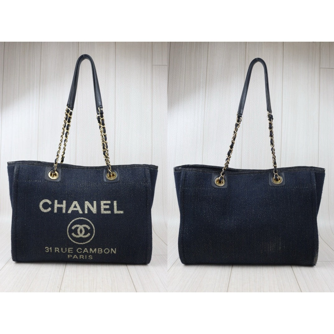 Good ( Rank AB)｜ CHANEL Canvas Tote Bag Navy  Made In 2019-2020Year｜24080915