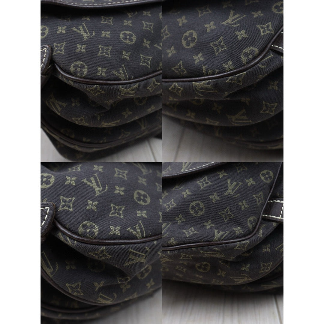 Rank AB｜LV Monogram Mini Run Saumur  Shoulder Bag Canvas Leather Brown｜24072401