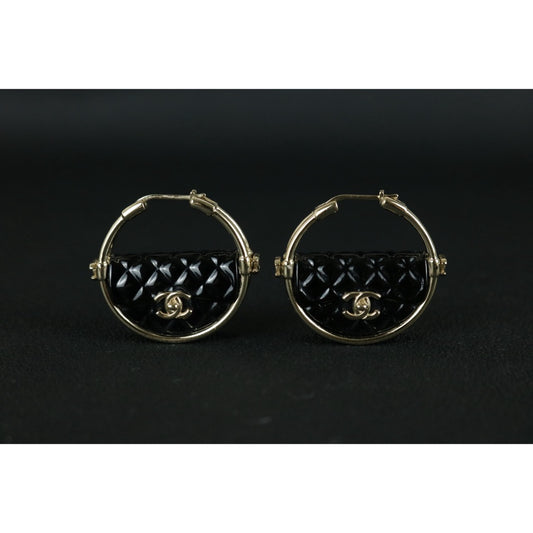 Very Good ( Rank A) ｜ CHANEL B23C Coco Mark Loop Earrings Made In 2023Year ｜S25122608