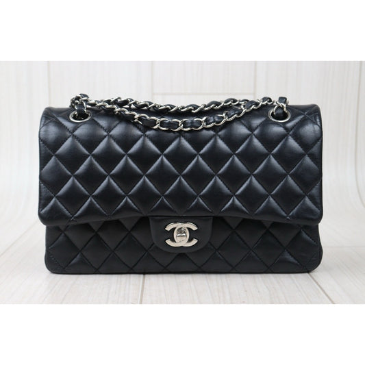 Good ( Rank AB)| CHANEL Matrasse Double Flap 25 Shoulder Bag Black Made In 2018Year|S24071408