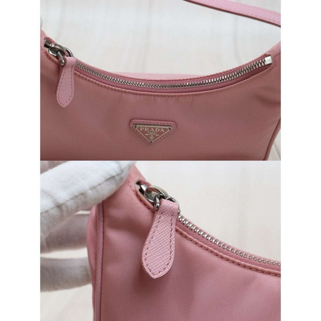 Very Good ( Rank A)｜ PRADA Re-Edition 2005 Nylon Hobo Shoulder Bag Pink｜S25110417