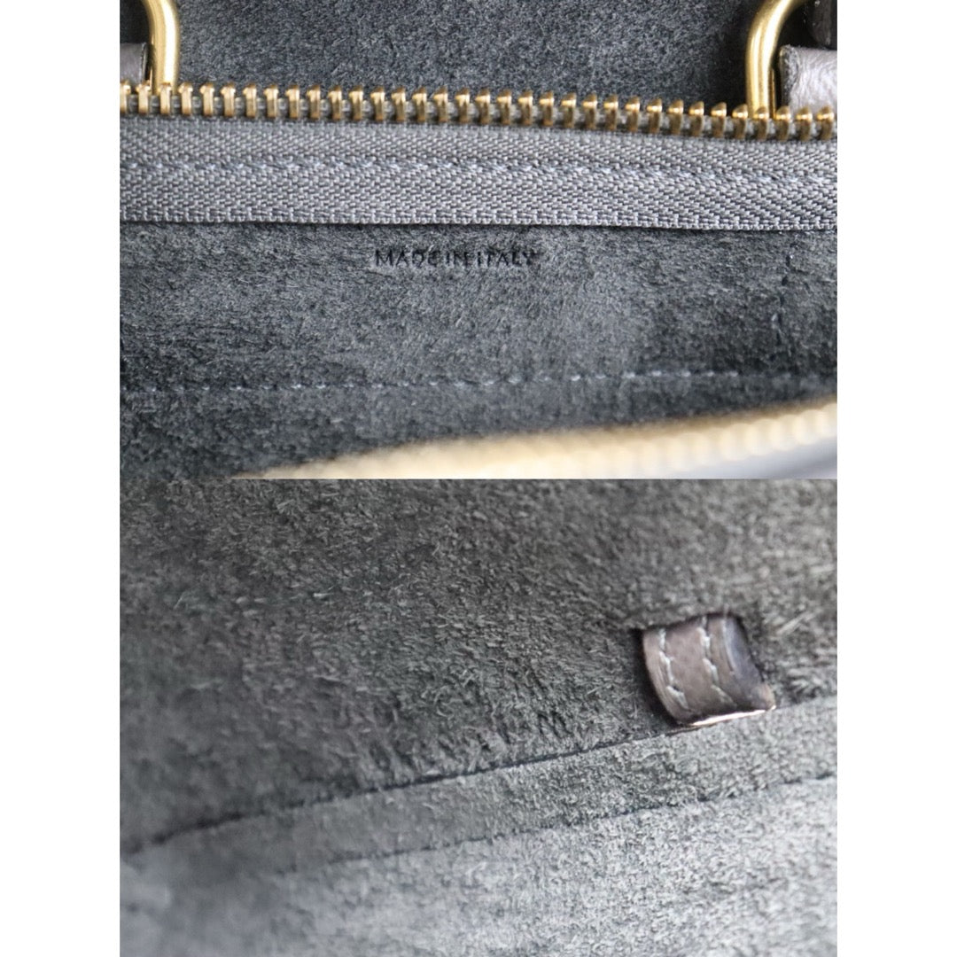 Include Entrupy Certificate of Authenticity｜Very Good ( Rank A)｜CELINE Calf Leather Belt Pico Handbag Shoulder Bag Etoupe Gray｜S26042901
