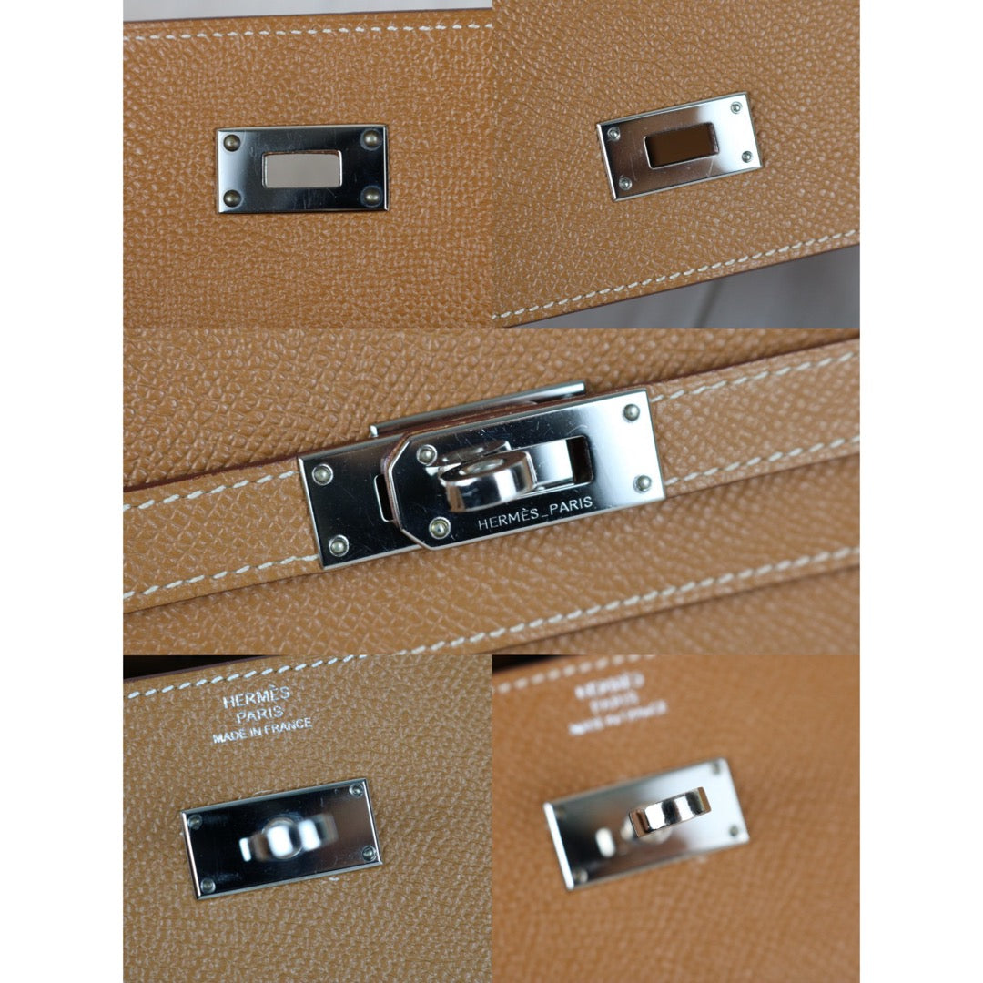 Very Good ( Rank A)｜Full Set HERMES Epsom Kelly Long Wallet Golden Brown □T Stamp Made In 2015Year｜X26011110