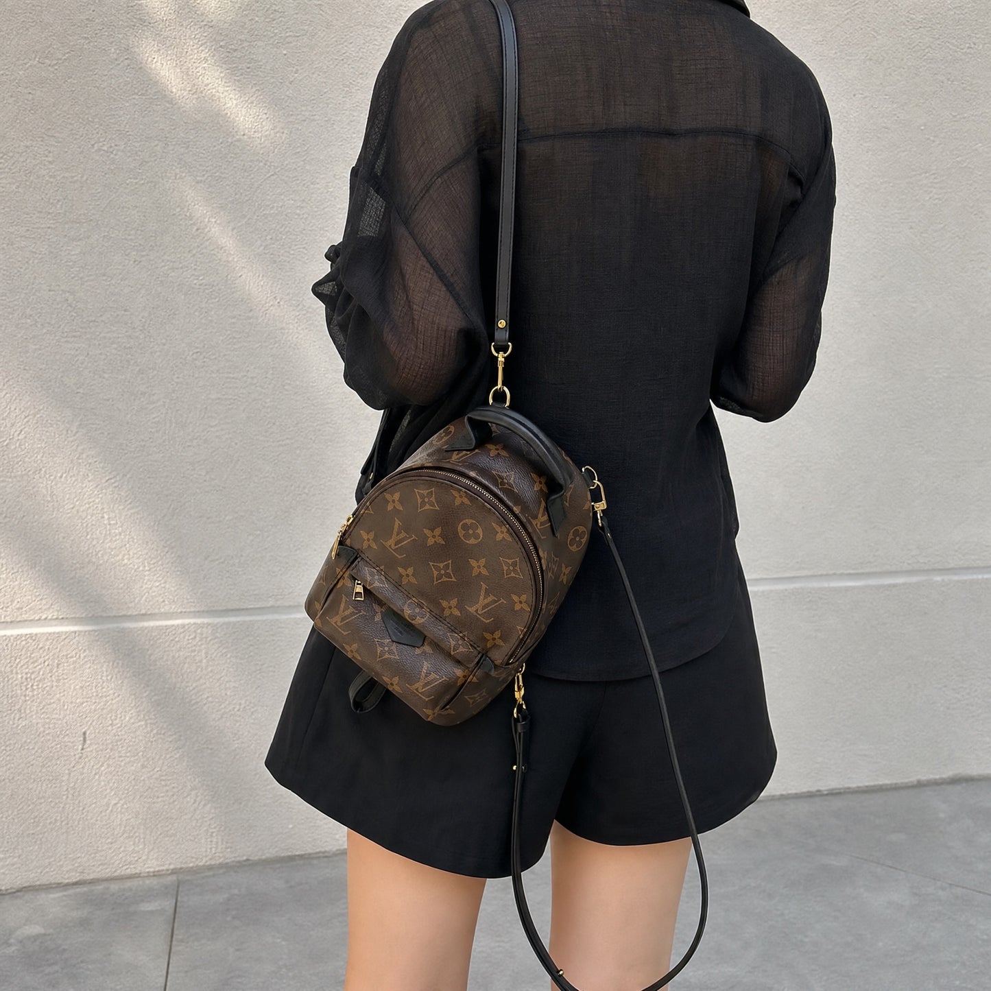 Include Entrupy Certificate of Authenticity｜Very Good ( Rank A)｜  Louis Vuitton Monogram Coated Canvas Mini Palm Springs Backpack IC Chips Model｜S26072528