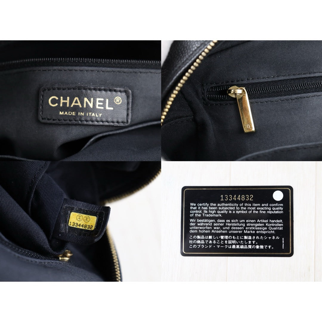 Good ( Rank AB)｜ CHANEL Caviar Skin Matrasse Chain PPT Tote Bag Black  Made In 2009 -2010 Year｜S25121503