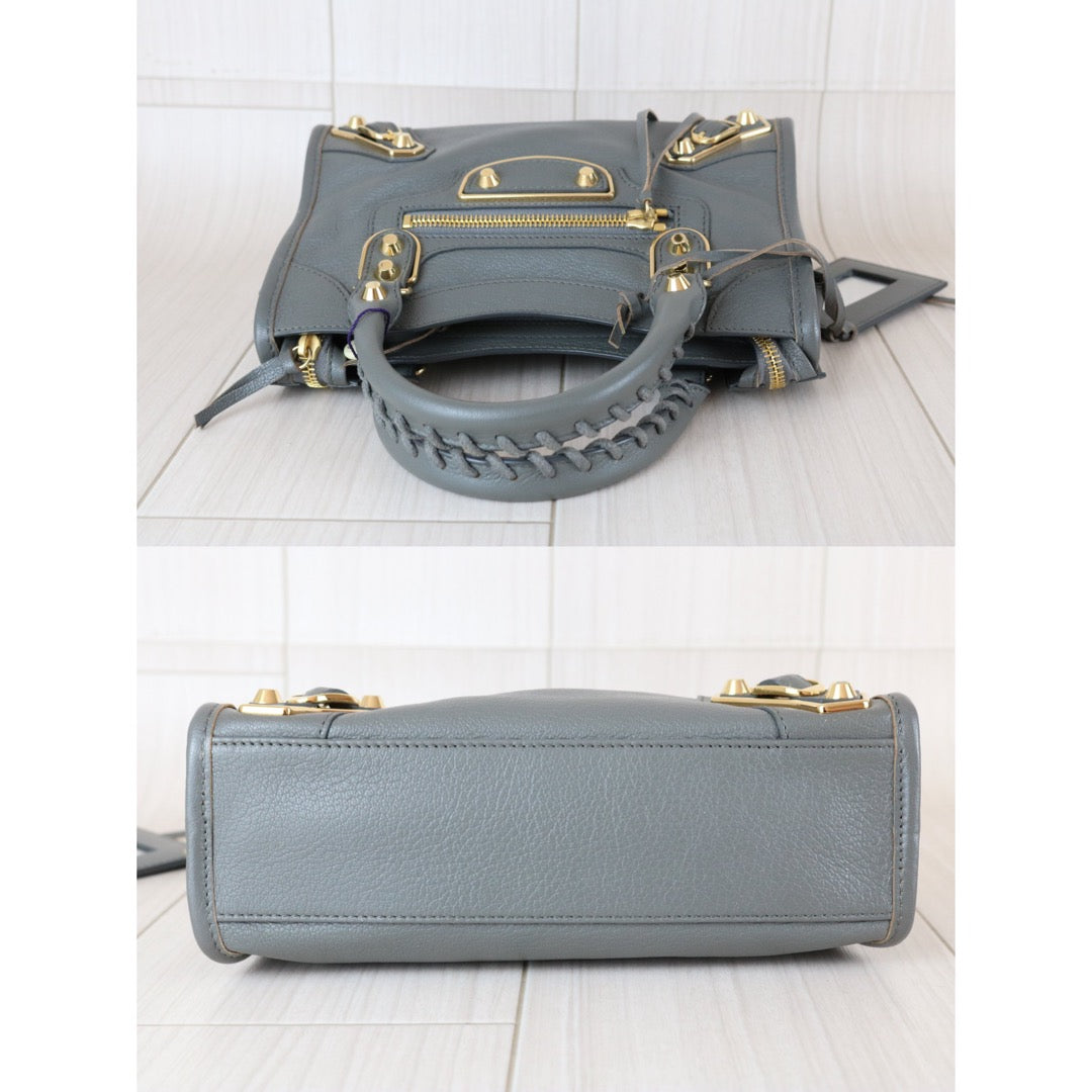 Very Good ( Rank A)｜Balenciaga Goatskin edge Mini Classic City Haze gray HandBag Shoulder Bag ｜X25112201
