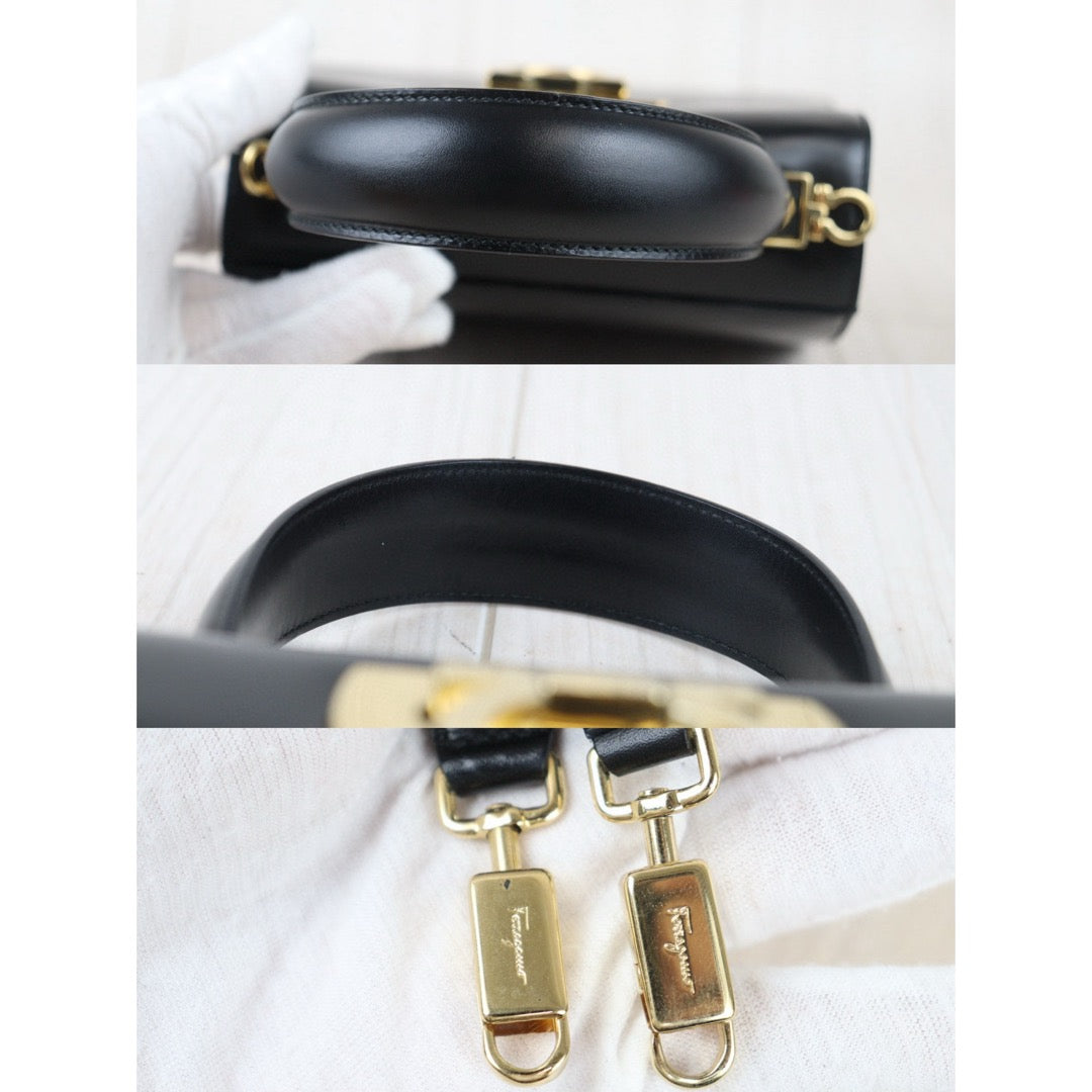 Rank A ｜Ferragamo Gancini 2WAY Handbag Shoulderbag｜24081912