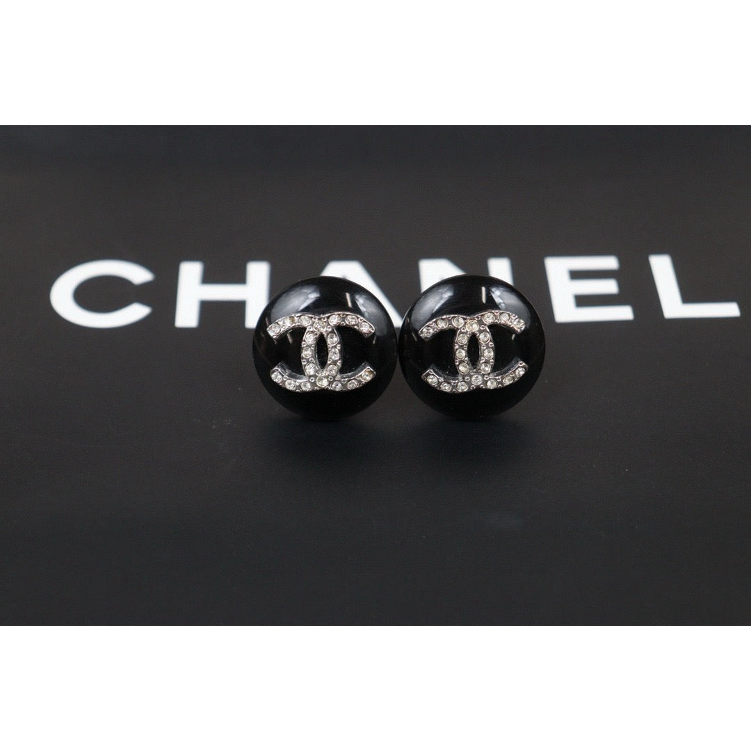 Very Good ( Rank A) ｜CHANEL Vintage Silver COCO Mark Diamond Earrings ｜V24111226