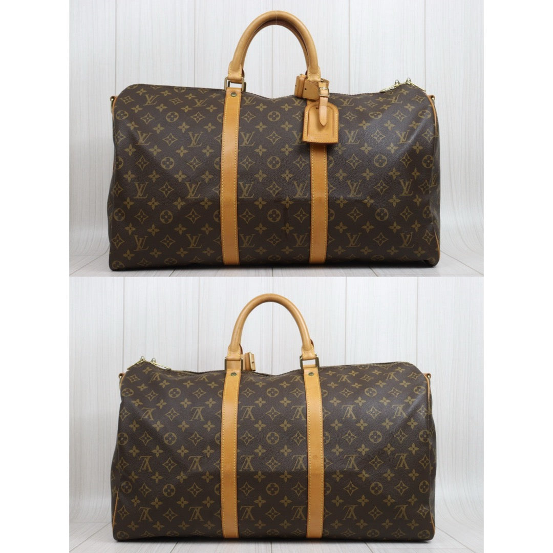 Include Entrupy Certificate of Authenticity｜Good ( Rank AB) ｜ Louis Vuitton Monogram Keepall Bandouliere 50 Handbag Shoulder Bag｜26042811