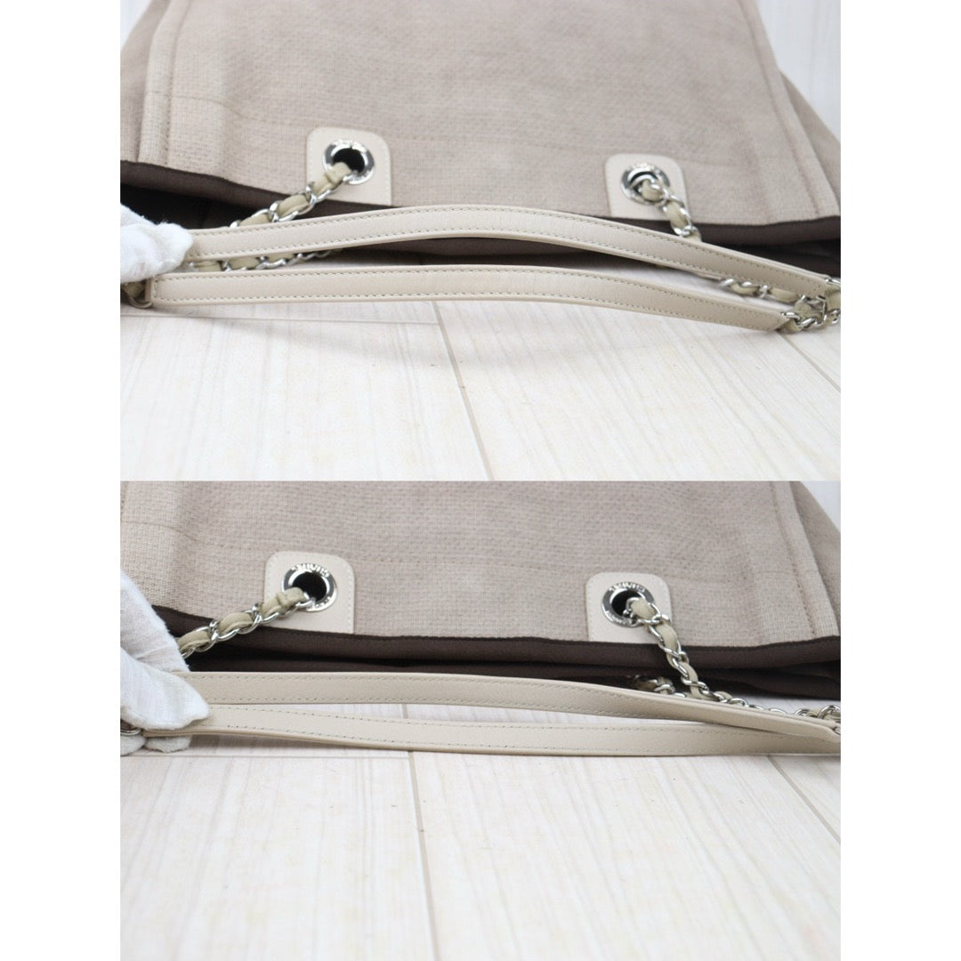 Good ( Rank AB) ｜ CHANEL Canvas Tote Bag Brown Beige  Made In 2012-2013 Year｜V24080606