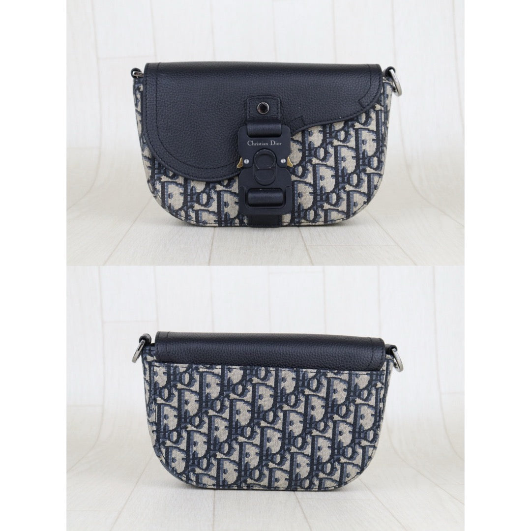Very Good ( Rank A)｜   Dior Trotter Saddle Mini Shoulder Bag  Navy｜S25062312
