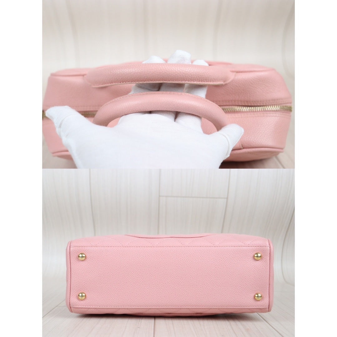 Rank AB ｜ CHANEL Caviar Skin Bowling Bag Pink Made in 2003-2004 Year｜23102812