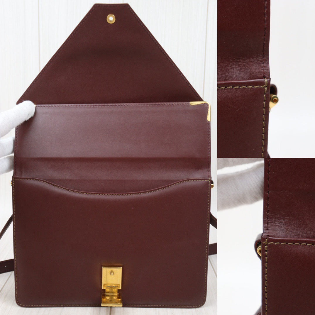 Rank A ｜ Cartier Trinity Bordeaux Leather  Shoulder Bag｜24060318