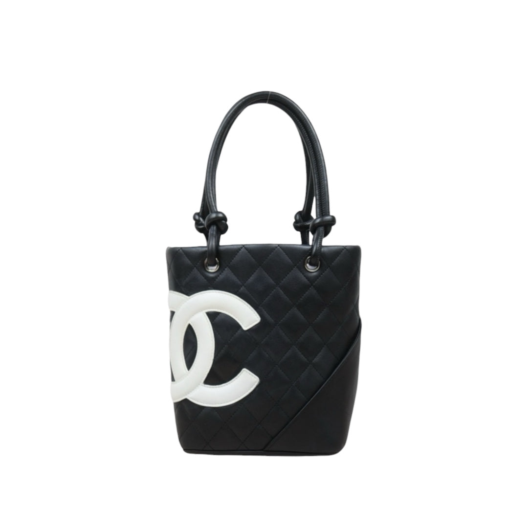Good ( Rank AB)｜ CHANEL Cambon Line Calf Leather Mini Tote Bag Made In 2004-2005Year｜25111306