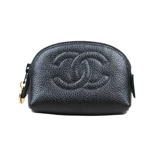 Very Good ( Rank A) ｜CHANEL Caviar Skin Mini Coin Case Purse Black Made in 1994-1996 Year｜25020617