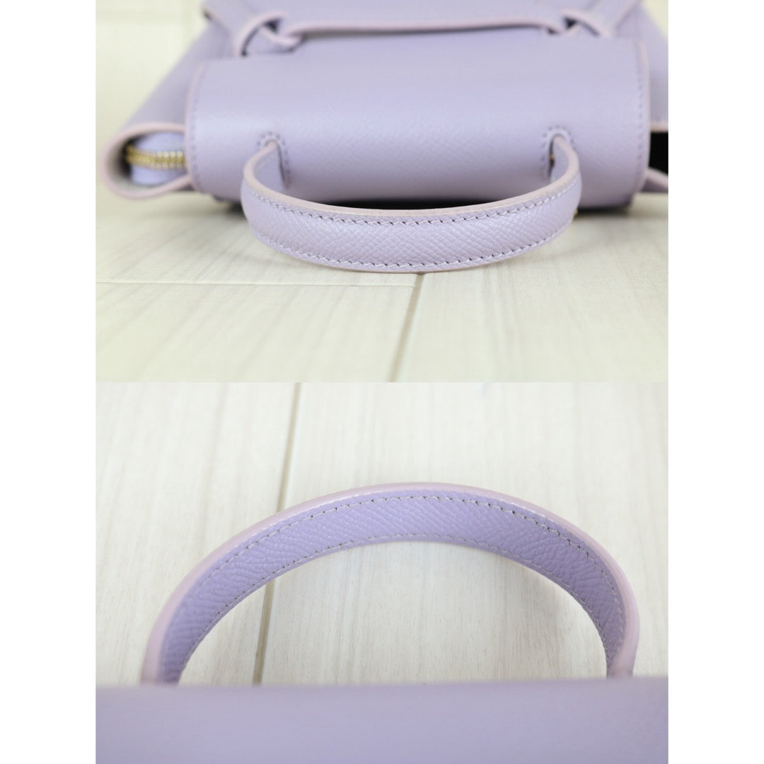 Very Good ( Rank A)｜CELINE Calf Leather Belt Pico Handbag Shoulder Bag Lilac｜S25112909
