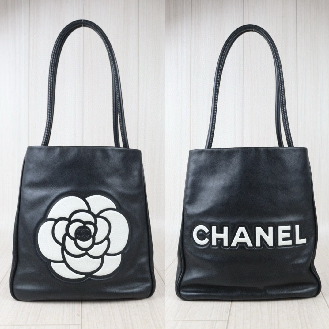 Good ( Rank AB) ｜ CHANEL Camellia Lamb Skin ToteBag  Made In 2002～2003 Year ｜V24082016