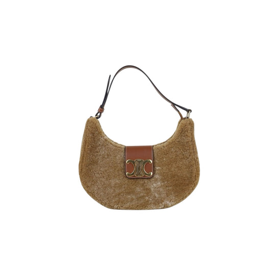 Include Entrupy Certificate of Authenticity｜Very Good ( Rank A)｜ CELINE AVA  Triomphe Wool Shoulder Bag ｜S26040104