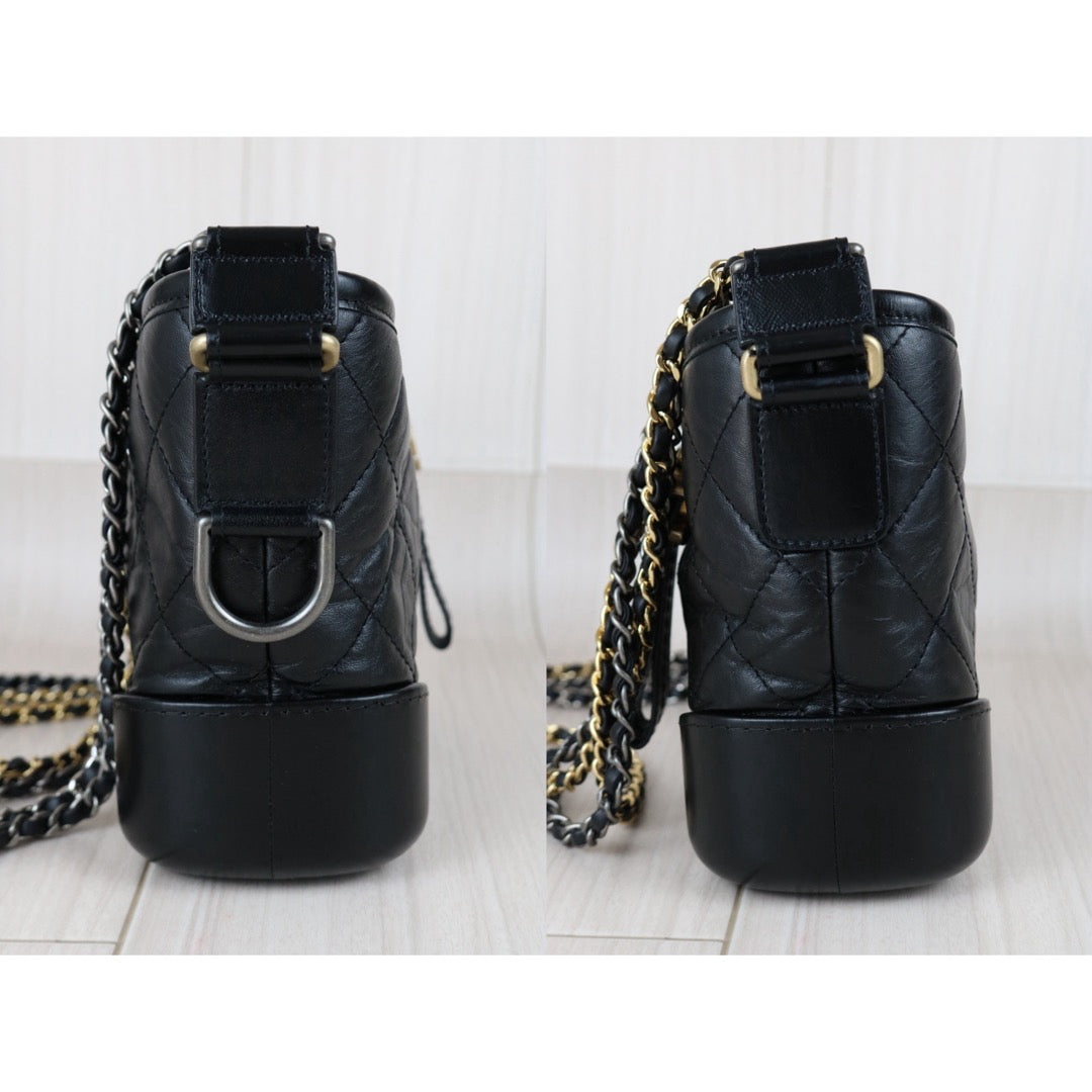 Include Entrupy Certificate of Authenticity｜Very Good ( Rank A) ｜CHANEL PM Gabrielle Calf Leather Shoulder Bag Black Made In 2020-2021Year｜S26051511
