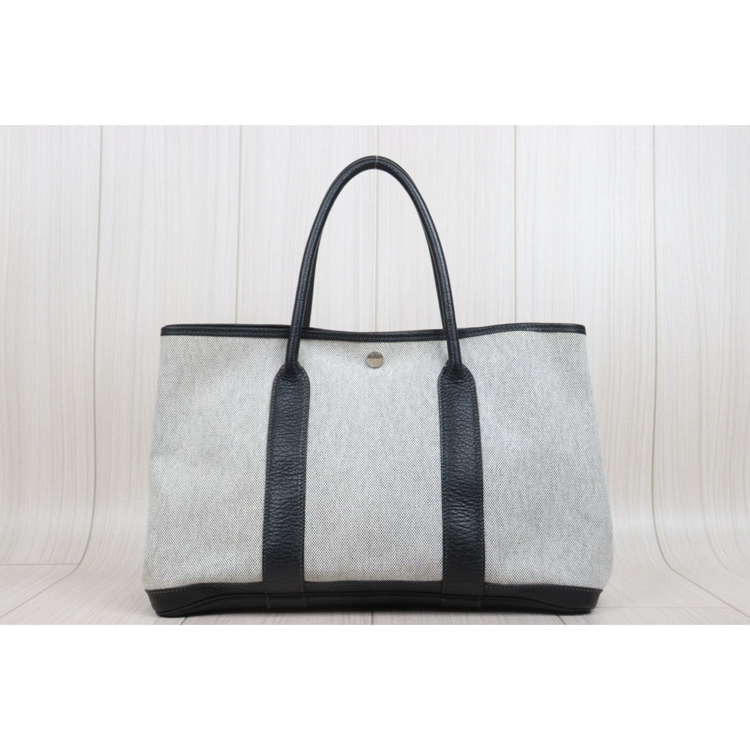 Good ( Rank AB)｜ HERMES Garden Party PM Handbag Black□H Stamp Made In 2004 Year｜25102301