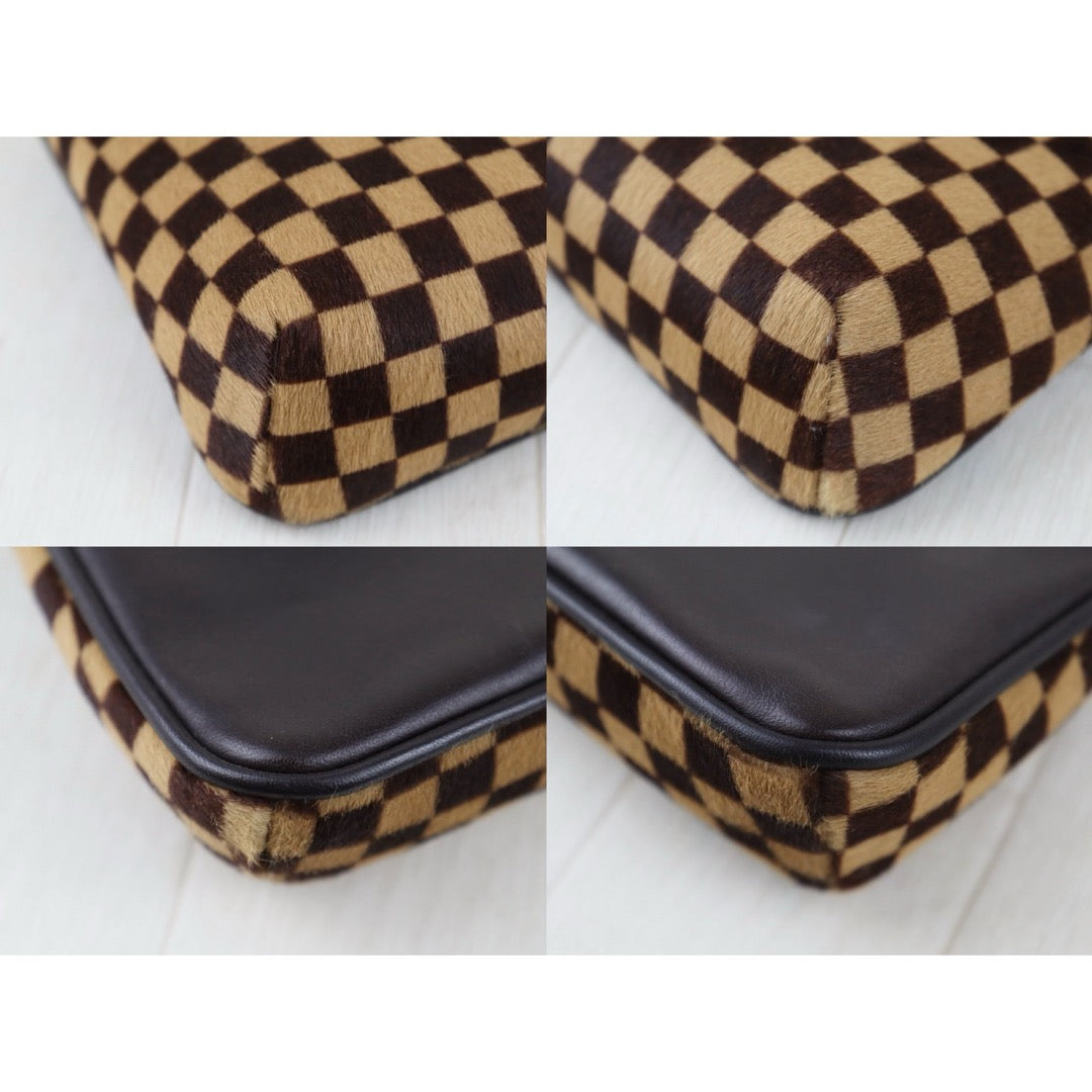 Very Good ( Rank A)｜ LV Gazelle Damier Sauvage Halaco Shoulder Bag Brown ｜H25112809