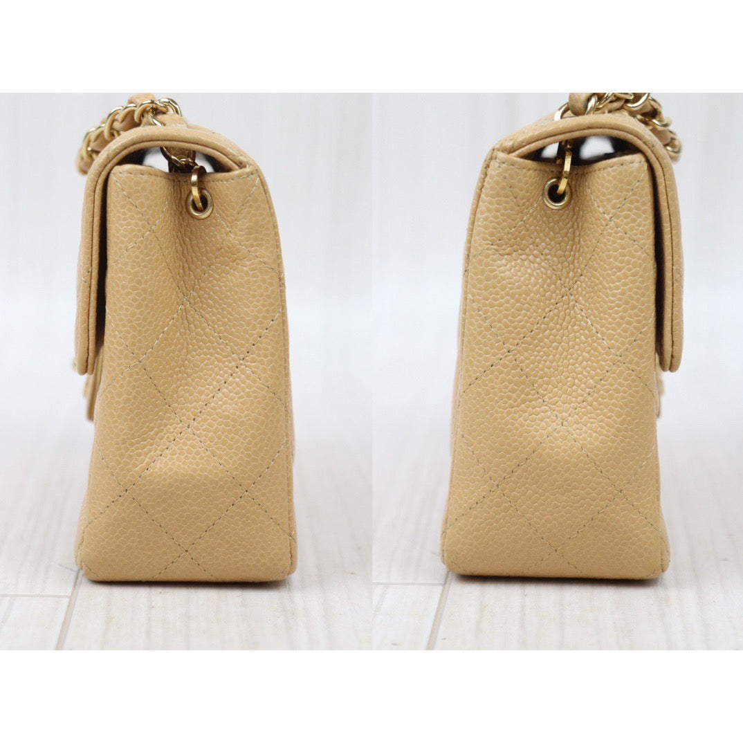 Very Good ( Rank A)｜ CHANEL  Matrasse Caviar Skin 17 Beige Shoulder Bag Made In 2004～2005Year ｜24071502