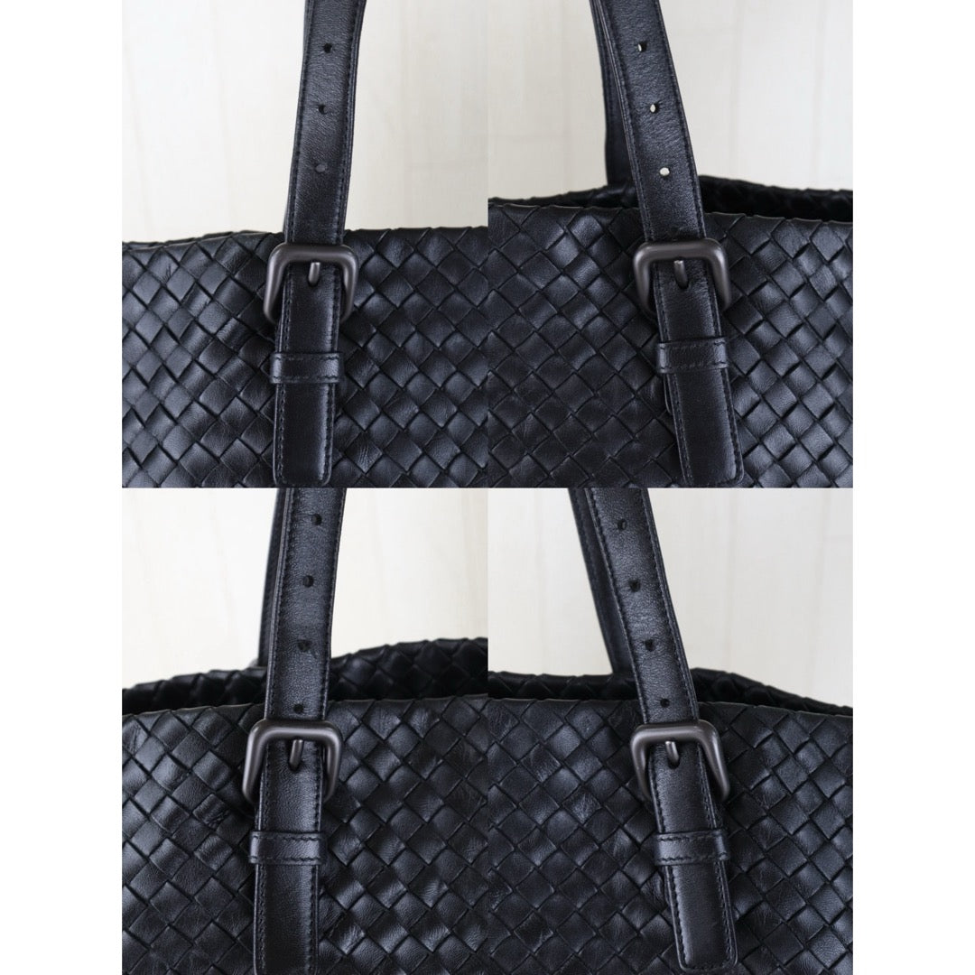 Include Entrupy Certificate of Authenticity｜Good ( Rank AB)｜ Bottega Veneta Lamb Skin Intrecciato Cesta GM Tote Black｜S26090739