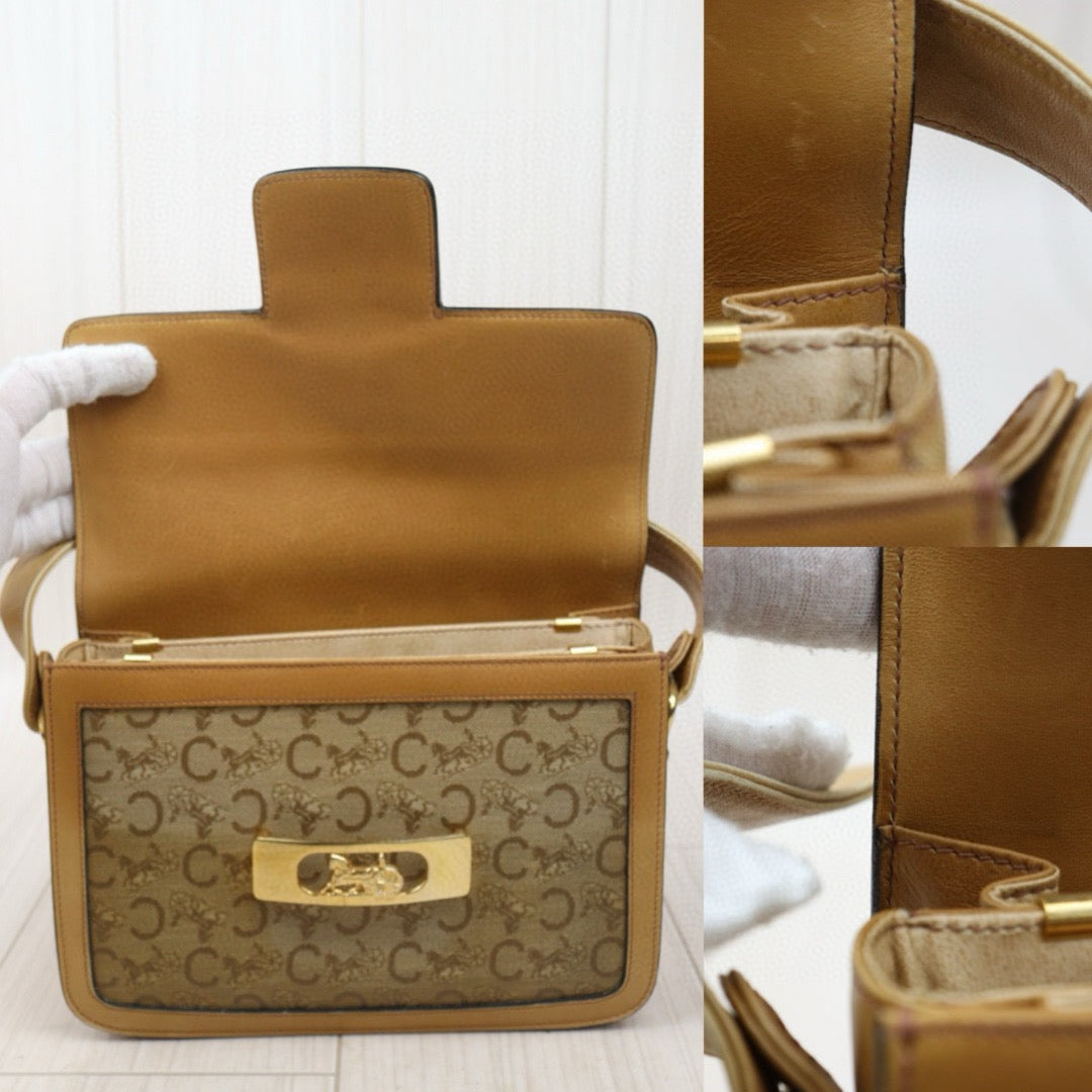 Good ( Rank AB) ｜CELINE Vintage Canvas Carriage Box Calf Shoulder Bag｜S24112208