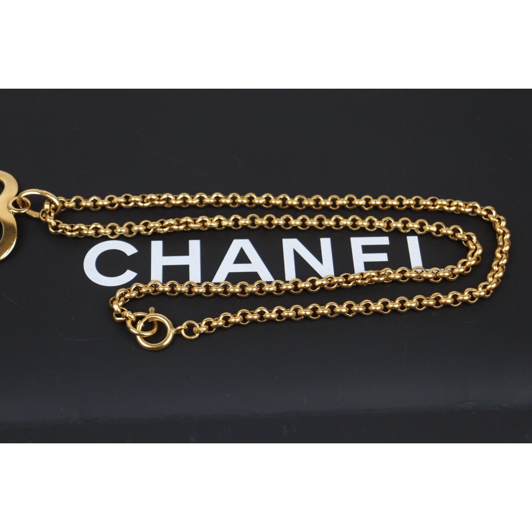 Rank A ｜ CHANEL Coco Mark 24K Gold Plated Necklace｜24030736