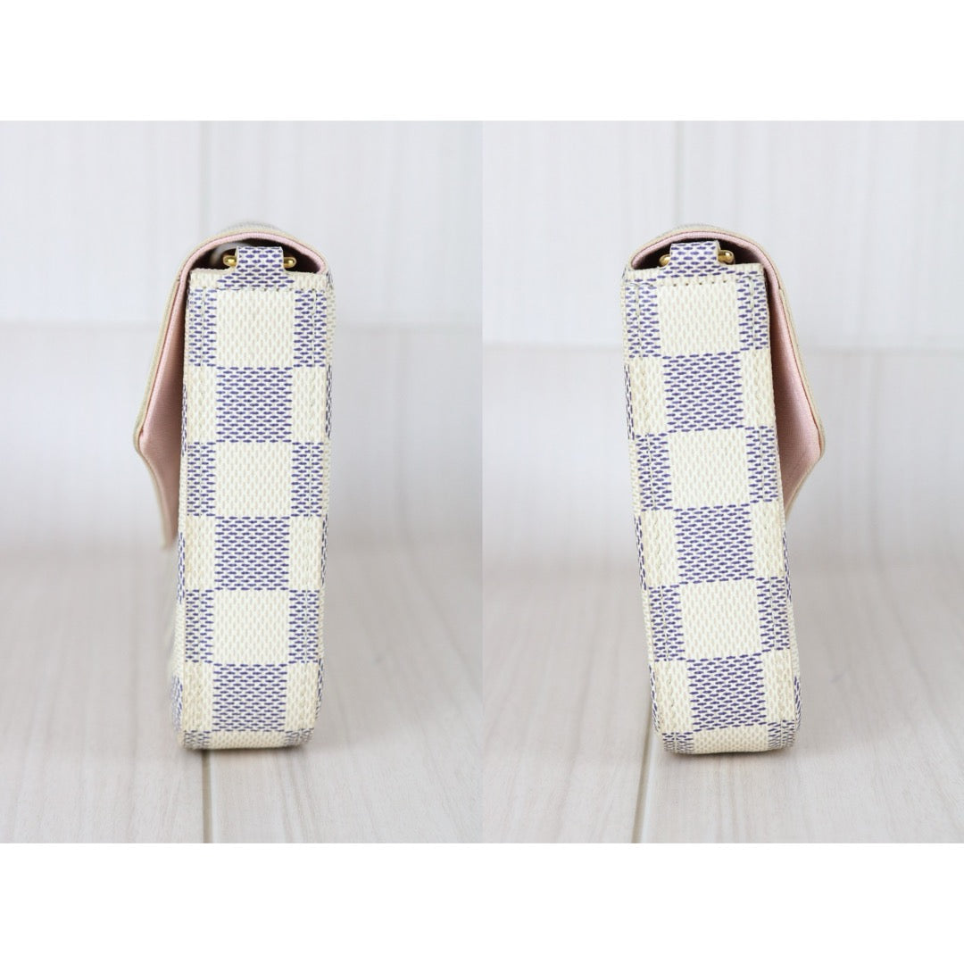 Very Good ( Rank A)｜LV Damier Azur Pochette Felicie Shoulder Bag IC Chips Model ｜S25070203