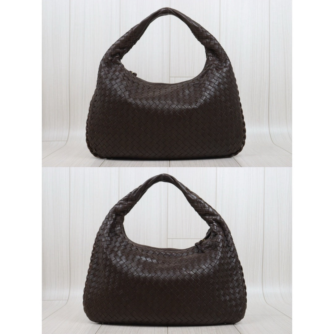 Good ( Rank AB)｜ Bottega Veneta Lamb Skin Braid Shoulder Bag Brown｜V25082211