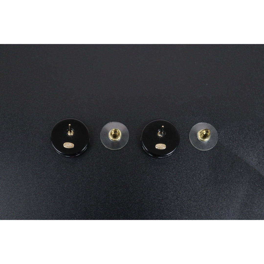 Include Authentic Detective Certificate of Authenticity｜Very Good ( Rank A) ｜CHANEL D23C COCO Mark  Black Acrylic Rhinestone Earrings Made In 2023Year｜S26031007