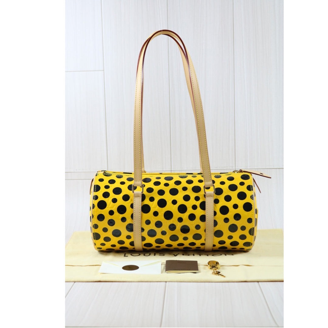 Excellent（Rank SA）｜ LV  Verni Yayoi Kusama Papillon GM Infinity Dot Pumpkin Handbag ｜S24032602