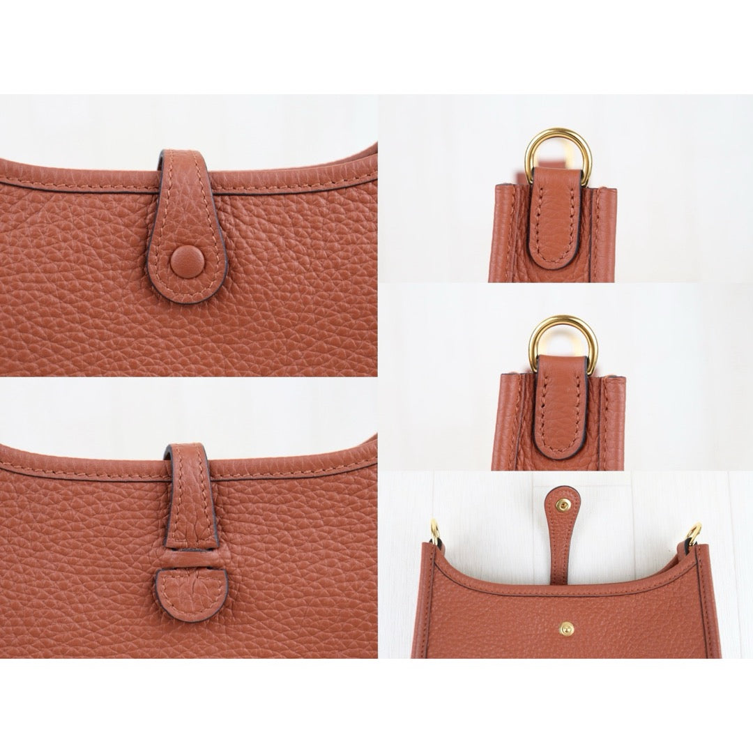Excellent（Rank SA）｜ HERMES TC Leather Mini Evelyn 16 Shoulder Bag Gold Hardware B Stamp Made In 2023 Year Potiron｜H25111702