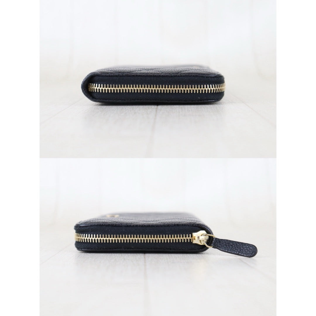 Include Entrupy Certificate of Authenticity｜Very Good ( Rank A)｜CHANEL Matlasse Caviar Skin Classic Long Zip Wallet Black Made In 2014-2015 Year｜S26080104