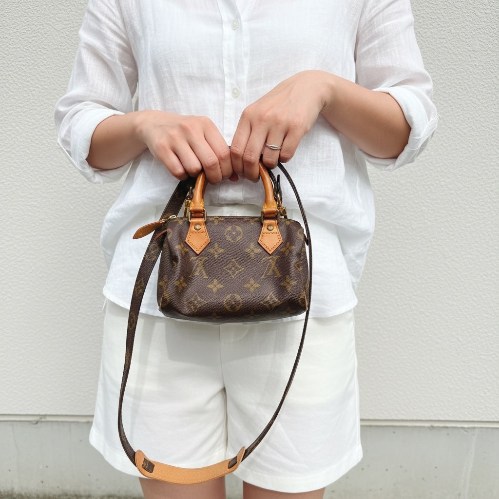 Include Entrupy Certificate of Authenticity｜Good ( Rank AB)｜ Louis Vuitton Monogram Mini Speedy Hand Bag  With Shoulder Strap｜26042808