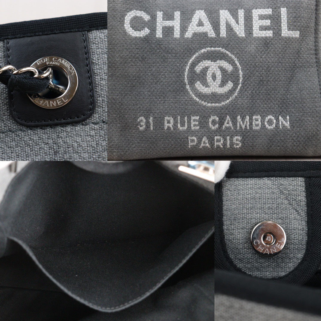 Rank A｜ CHANEL Canvas Tote Bag Gray Small Made In 2012 Year｜24031305